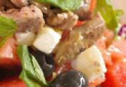 click to zoom image Watermelon & Lamb Salad スイカとラム肉のサラダ。さっぱり、ジューシーでいくらでも食べられます(P370(solo size))